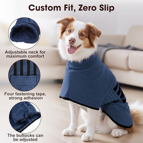 Microfiber Dog Bathrobe, Super Absorbent Dog Drying Coat - Image 2