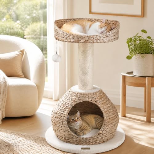 PETSITE 28-inch Modern Cat Tree, Small Cute Cat Tower Sisal Scratching Post by PETSITE