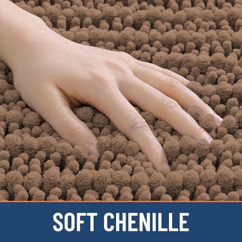 Smiry Bathroom Rugs 24X16, Extra Soft Rubber Backing Chenille Bath Mats - Image 4