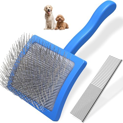 2PCS Slicker Brush for Dogs & Pet Comb, Professional Dog Grooming Brush by Unknown