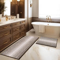 BSICPRO Bathroom Rugs Sets 2 Piece, Non Slip Striped Bath Mats by BSICPRO