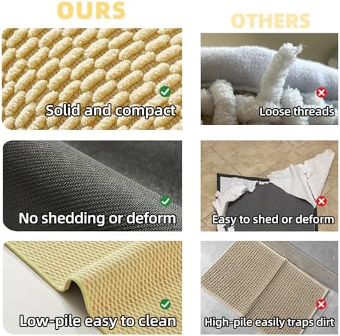 TYUU Bathroom Runner Rug, Long Bath Mat Washable Thin Quick Dry Low Pile - Image 6