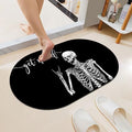 Black Funny Skull Super Absorbent Quick-Drying Bathroom Mat Rug, Rubber by ZHUZHISHAN