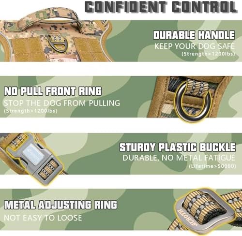 AUROTH Tactical Dog Harness for Extra Large Dogs, Heavy Duty No Pull Vest - Image 4