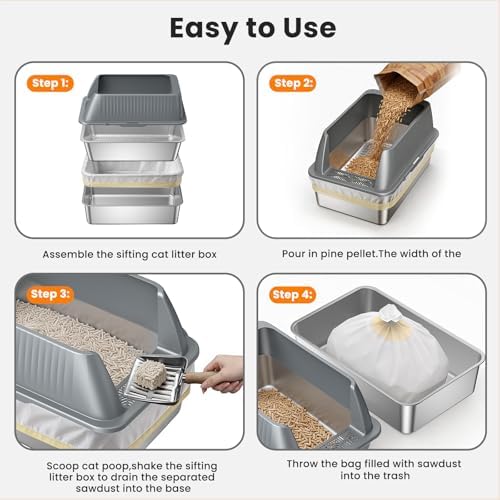 XXL Stainless Steel Sifting Litter Box - Image 5