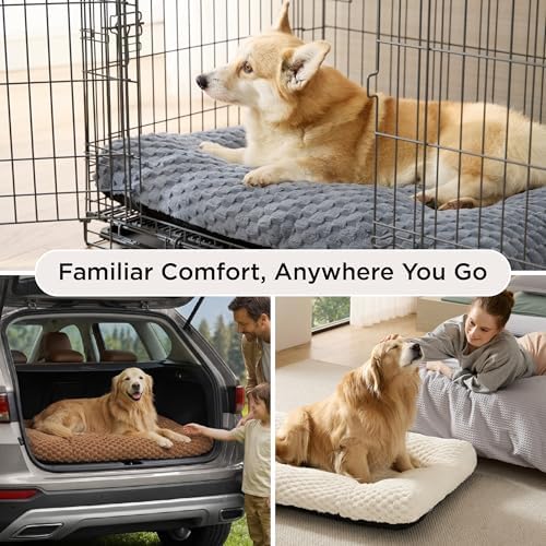 Bedsure XL WashableDog Bed for Crate, Soft Bubble Fleece, Extra Large 41" - Image 5
