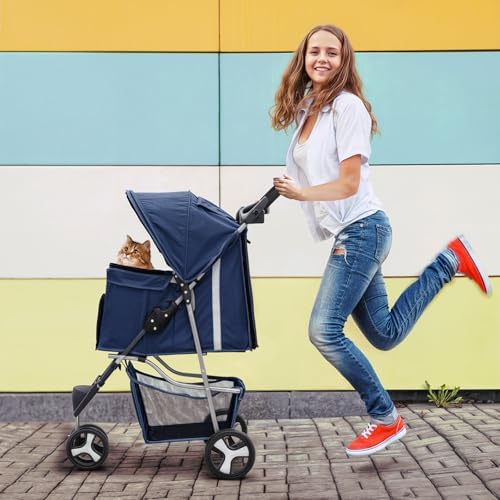 MoNiBloom Pet Stroller for Small/Medium Dogs and Cats up to 33 lbs - Image 3
