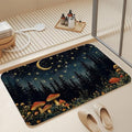 Diatomaceous Bathroom Rugs, Forest Red Mushroom Bathroom Decor, Starry Moon by Unknown