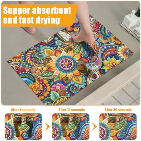 Colorful Mandala Flower Bath Mat - Image 6