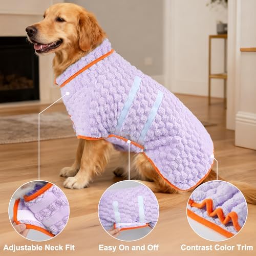 Glittme Dog Bathrobe, Super Absorbent Fleece Drying Robe - Image 4