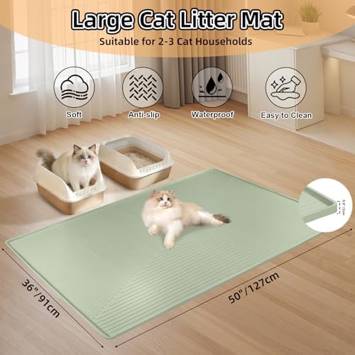 Silicone Cat Litter Mat 50" x 36" Cat Mat - Image 2