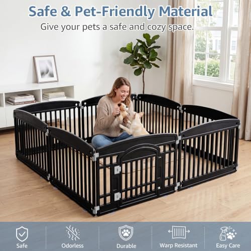 DUMOS Plastic Dog Playpen, 24 Inch 8 Panels Small Pet Fence Play Pen - Image 2