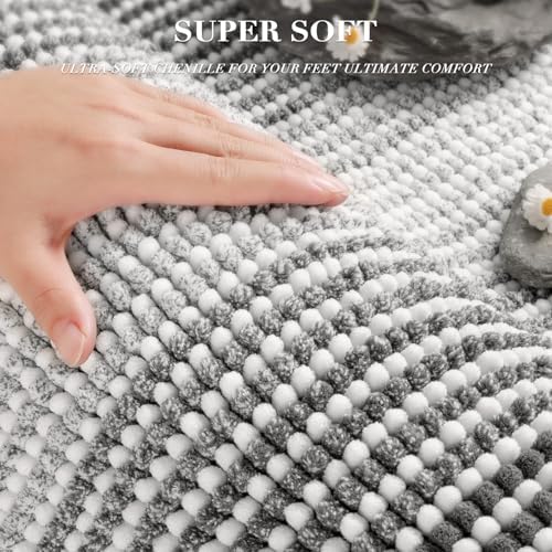 BSICPRO Bathroom Rugs Sets 2 Piece, Non Slip Striped Bath Mats - Image 2