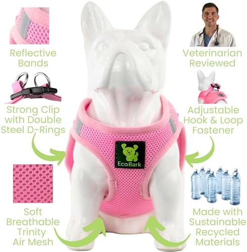 EcoBark Teacup Dog Harness, Soft XXXS Puppy Halter Vest, Baby Pink - Image 7