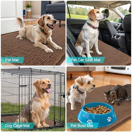 OLANLY Dog Door Mat for Muddy Paws 24x16, Super Absorbent Chenille Mud Mat - Image 7
