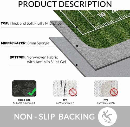 American Football Field Bath Rugs Green Lawn Popular Sports Bathroom Mat Soft - Image 6