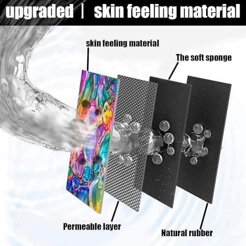 Bath Mat Rug, Rainbow Bubble Non Slip Quick Dry Super Absorbent Thin Bathroom - Image 2
