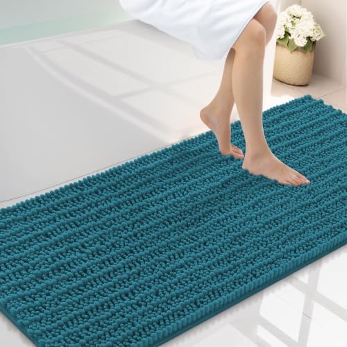 Smiry Bathroom Rugs 59X24, Extra Soft Rubber Backing Chenille Bath Mats by Smiry