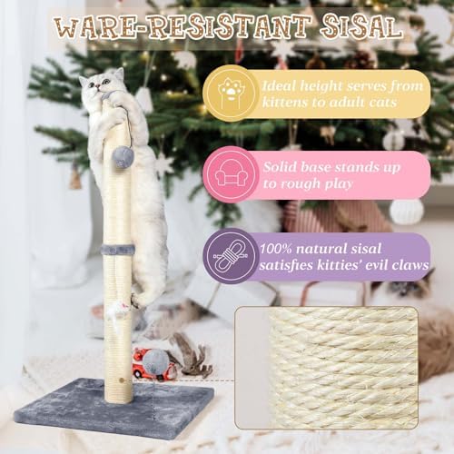 ANWA 32" Tall Sisal Cat Scratching Posts Tree - Image 5