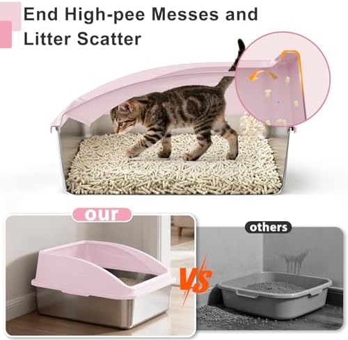 AIPERRO Stainless Steel Litter Box | XXL Deepened 8" Design Metal Cat Box - Image 3