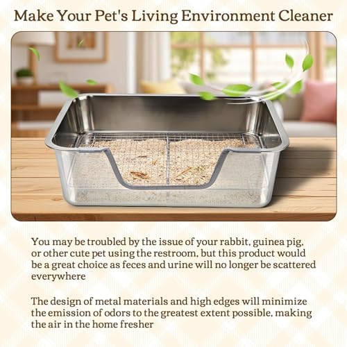 Rypet Large Stainless Steel Rabbit Litter Box Set - Image 6