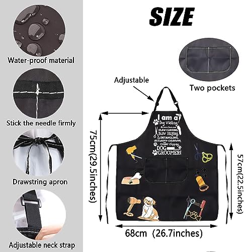 JXGZSO Dog Groomer Gifts Dog Groomer Apron Pet Grooming Apron Dog Hairdresser - Image 6