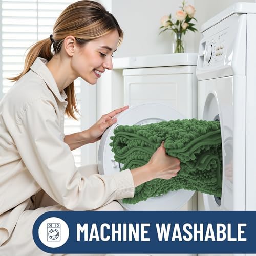 Smiry Bathroom Rugs 24X16, Extra Soft Rubber Backing Chenille Bath Mats - Image 6