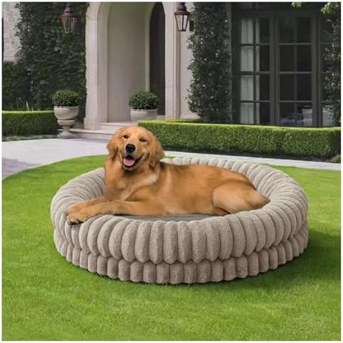 BALANCE Luxury Donut Dog Bed, 43 Inches Round Dog Beds Large Sized Dogs Washable by BalancePet