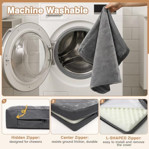 Waterproof Outdoor Medium Dog Bed Washable Crate Pad 30" Orthopedic Foam - Image 6