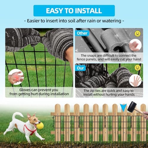 10 Panels Garden Fencing Animal Barrier, 17in X 10.8ft Dog Dig Fence Barrier - Image 4