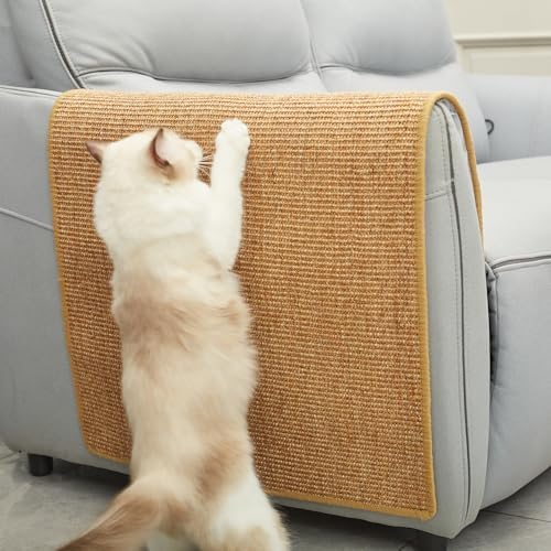 Cat Scratcher Mat with Sticky Tapes, 31.5" x 19.7" Sisal Cat Scratching Carpet by Unknown