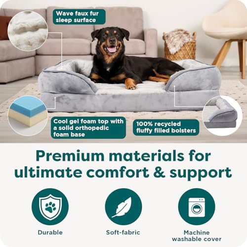 FurHaven Cooling Gel Dog Bed for Large Dogs, Comfort Sofa Bed - Image 5