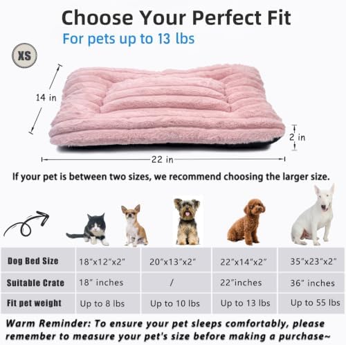 22 Inch Ultra Soft Comfy Pet Bed, Tiny Dog Bed, Washable Anti-Slip Crate Pad - Image 3