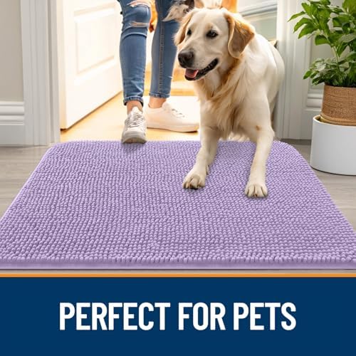 OLANLY Dog Door Mat for Muddy Paws 24x16, Super Absorbent Chenille Mud Mat - Image 6