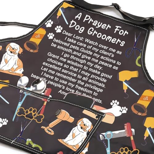 JXGZSO Dog Groomer Gifts Dog Groomer Apron Pet Grooming Apron Dog Hairdresser - Image 3