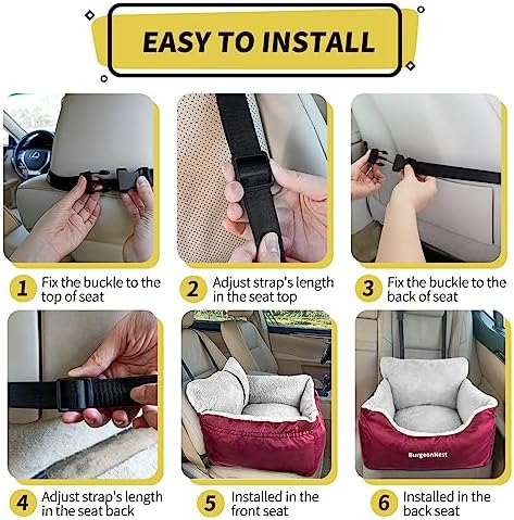BurgeonNest Dog Car Seat for Small Dogs & Cats Under 25 lbs - Image 5