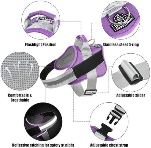 Bolux Dog Harness, No-Pull Reflective Dog Vest, Breathable Adjustable Pet - Image 2