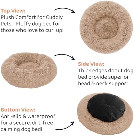 Calming Donut Dog Bed for Small Dogs, Round Dog Bed for Medium & Large Dogs - Image 6
