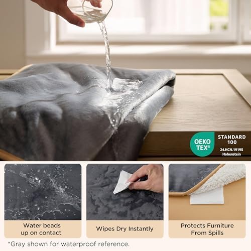 Bedsure Waterproof Blanket for Bed Soft Sherpa Fleece Throw, Twin 80"x60" - Image 2