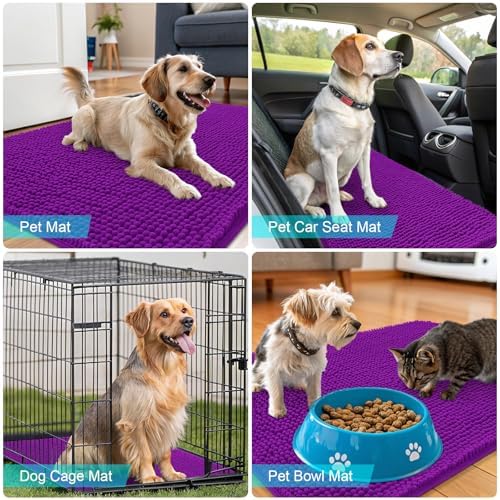 OLANLY Dog Door Mat for Muddy Paws 59x20, Super Absorbent Chenille Mud Mat - Image 7