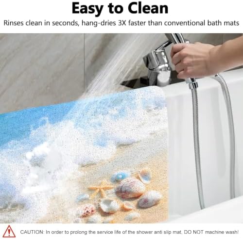 Square Shower Mat, Yonala 32 x 32 Inch Stylish Non Slip Shower Mats - Image 6