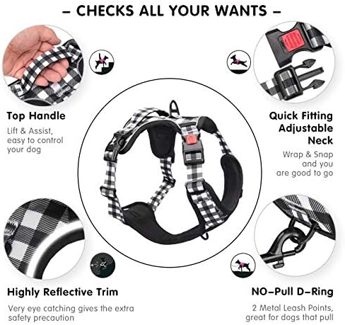 PoyPet Plaid Dog Harness Large, No Pull Vest - Image 4