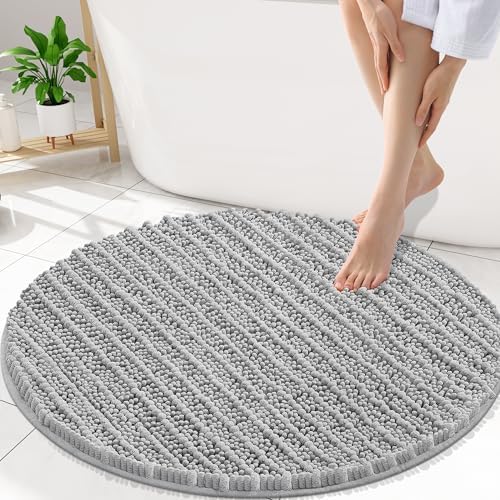 Smiry Bathroom Rugs Round 30X30, Extra Soft Rubber Backing Bath Mats by Smiry