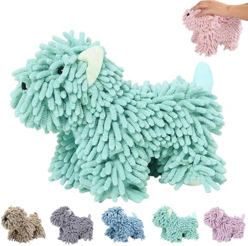 Chenille Dog Hand Towel for Bathroom & Kitchen, Cute Fuzzy Ball Towel by Unknown