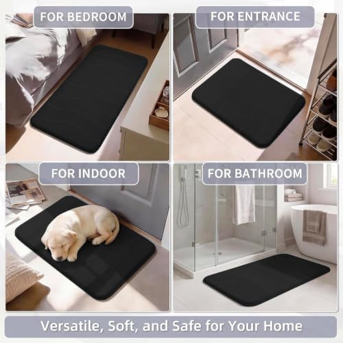 Flamingo P Black Bath Mat 24x36 Quick Dry Washable Soft Memory Foam - Image 7