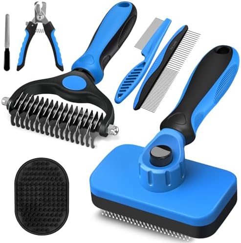 Professional 7 in 1 Pet Grooming kit I Dog Brush & Cat Brush I Dog&Cat Comb I by Augwind