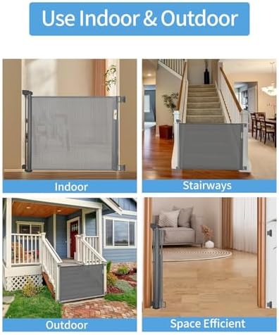 Veraste Retractable Baby Gate for Doorways and Stairs, Mesh Safety Gate for Pet - Image 6