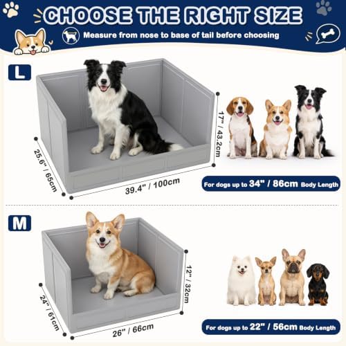 BoYata Dog Litter Box with High Walls, Foldable Dog Pee Pad Holder Indoor - Image 6