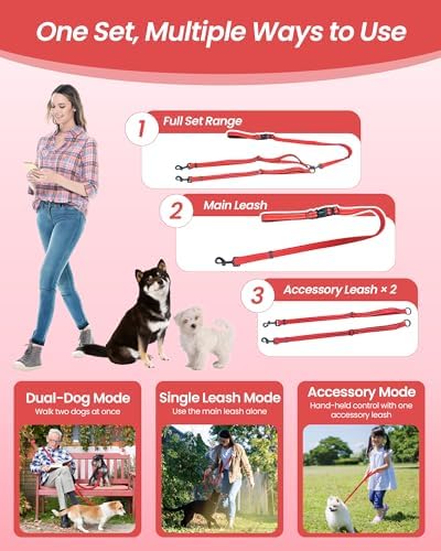 3-in-1 Double Dog Leash, Hands-Free Convertible Leash - Image 3
