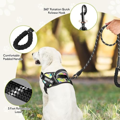 Service Dog Vest Harness and Leash Set, Animire in Training Dog Harness - Image 2